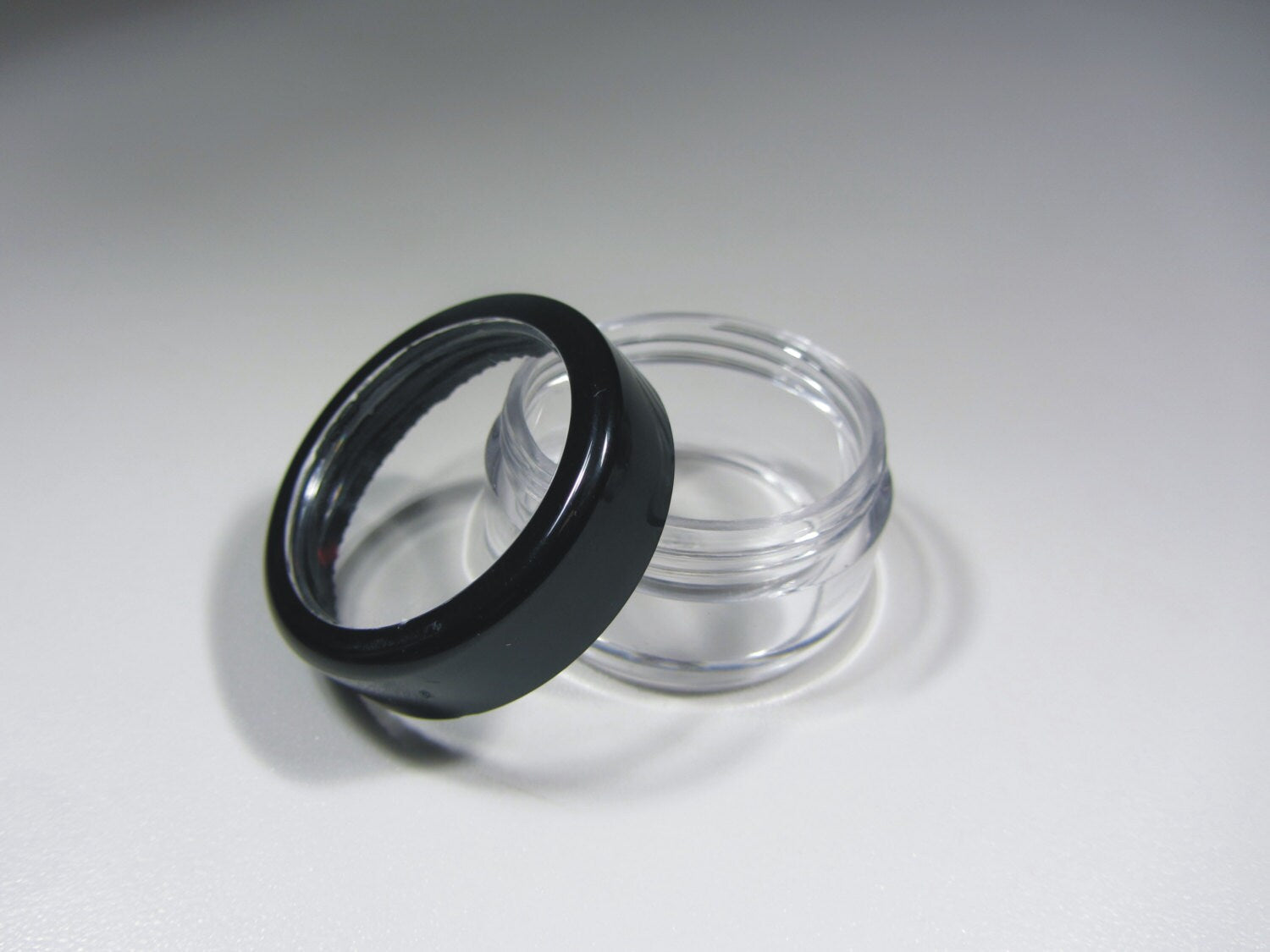 50 Cosmetic Jars Plastic Beauty Lip Balm Makeup Containers Black Trim Acrylic Lid 10 Gram 10 Ml (3010-50) Discount Cosmetic Jars