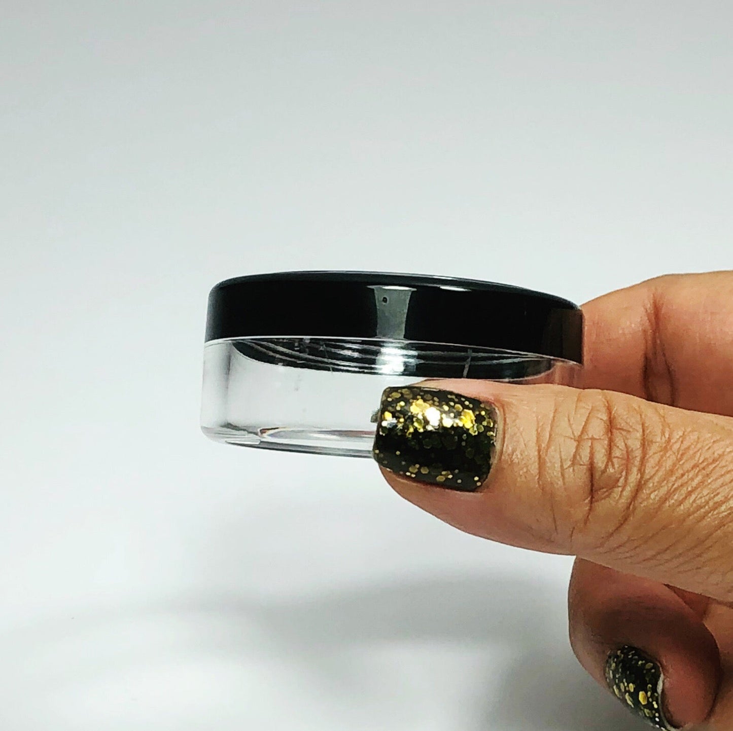 50 Cosmetic Product Storage Jars Beauty Containers Face Powder 20 Gram 20 Ml Black Trim Acrylic Window Lid (3020-50) Discount Cosmetic Jars