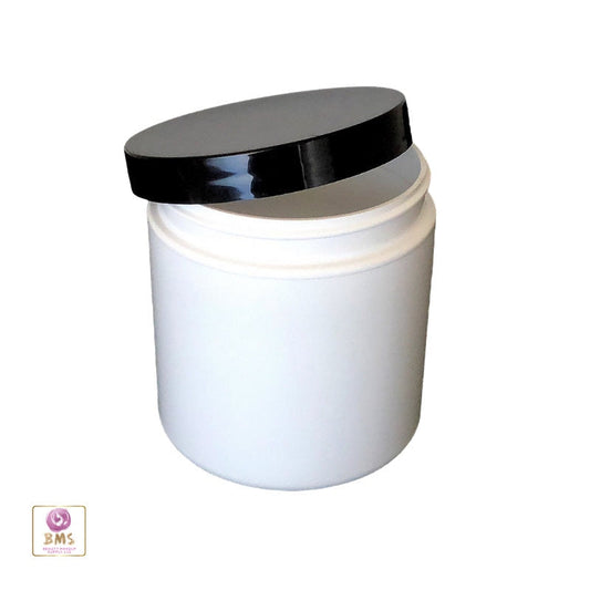 10 Plastic Jars Cosmetic Beauty Containers Straight Side 8 oz. Black Cap (9342-10) Discount Cosmetic Jars