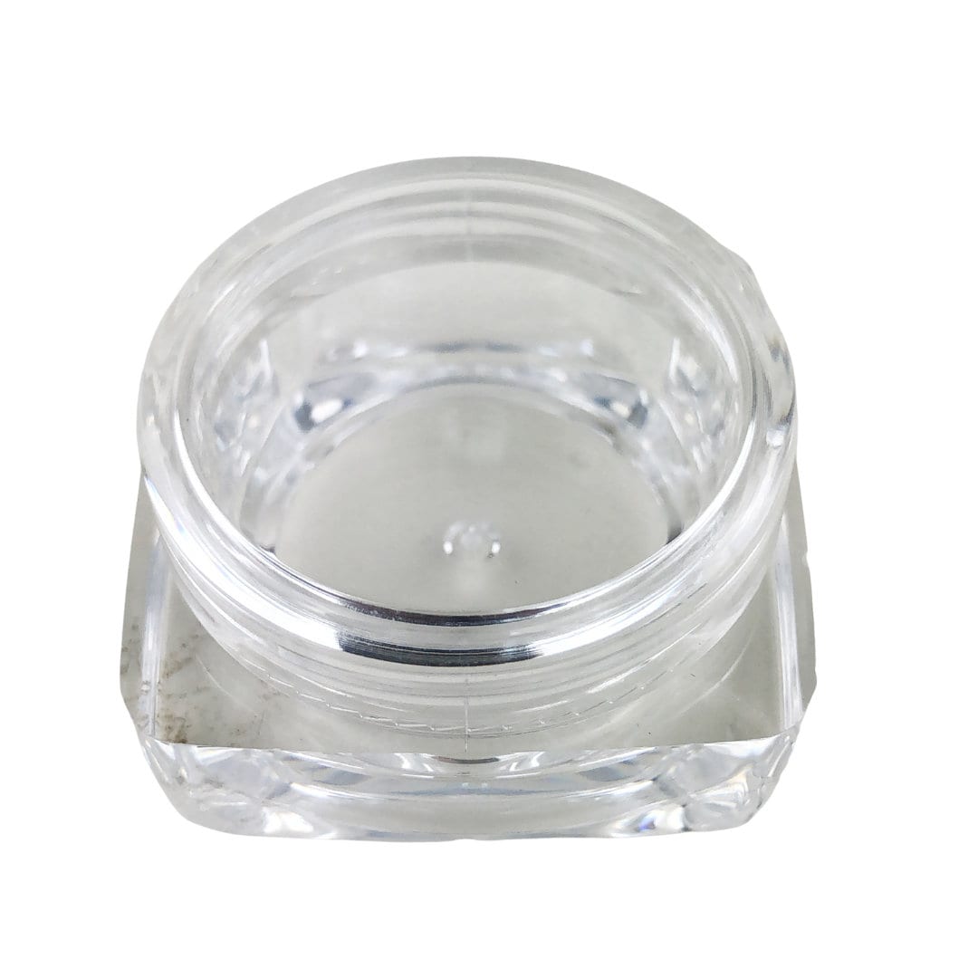 100 Cosmetic Containers Empty Square Plastic Thick Wall Beauty Lip Balm Jars 10 Gram 10 Ml Clear Lids (3187-100) Discount Cosmetic Jars