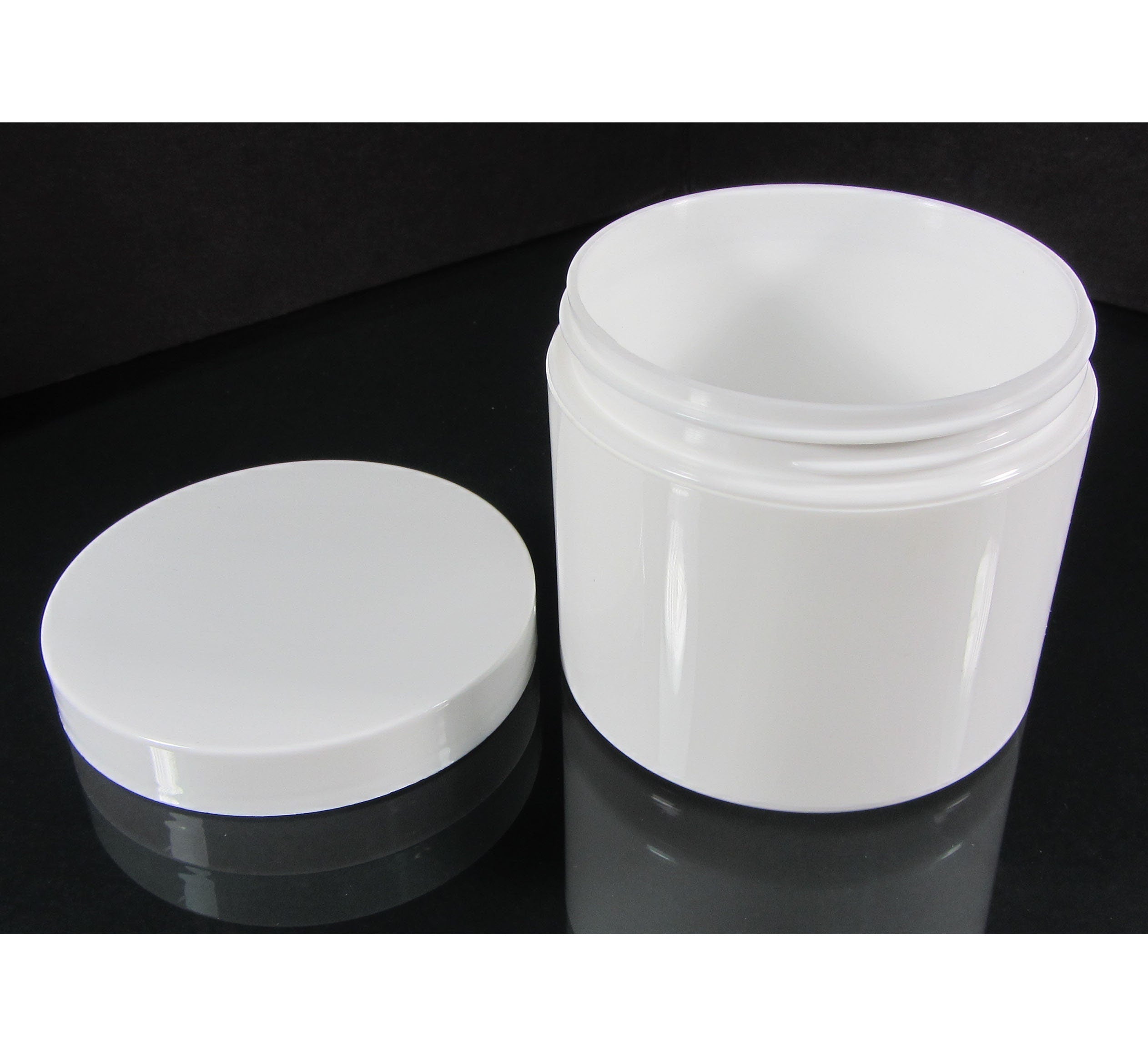 Cosmetic Jars Double Wall Beauty Containers - 4 oz. 120 ml White Jar White Lid w/ Pressure Sensitive Liners (35 hot Jars) | 9313-35