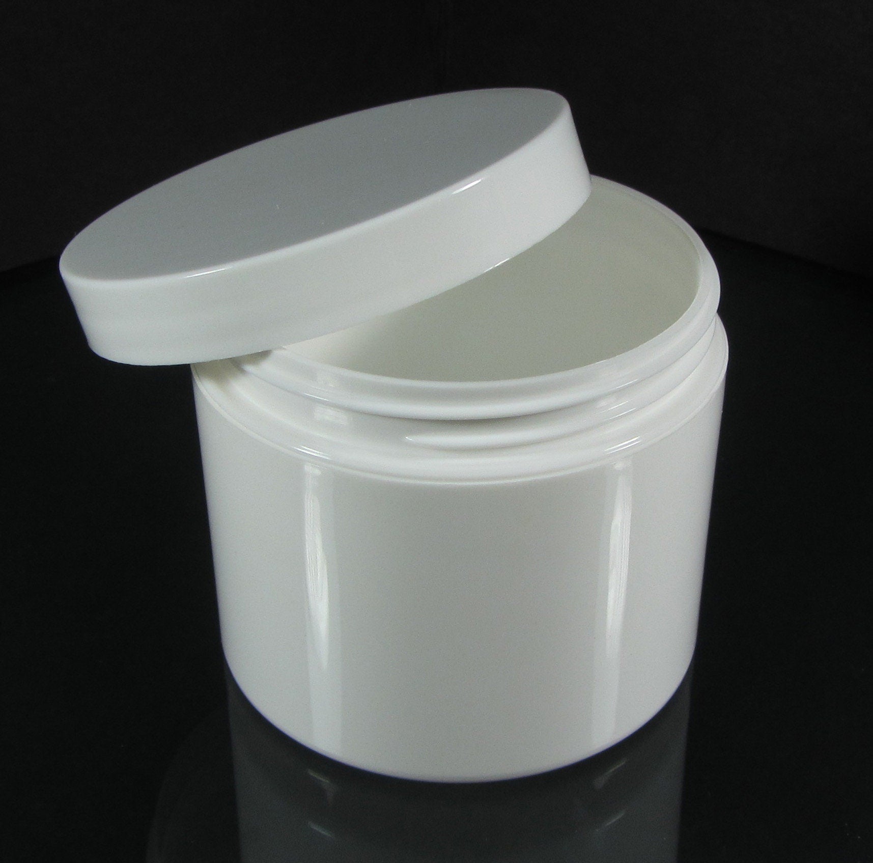 2 Beauty Containers Double Wall White Cosmetic Jars 4 oz. 120 Ml White Lid w/ Pressure Sensitive Liner (9313-2) Discount Cosmetic Jars