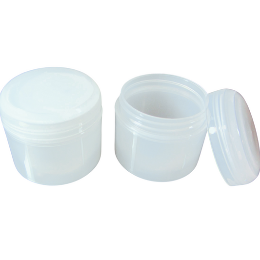 2 Cosmetic Jars Double Wall Plastic Beauty Containers with Lined Dome Cap 60 Ml 2 oz. (9322-2) Discount Cosmetic Jars