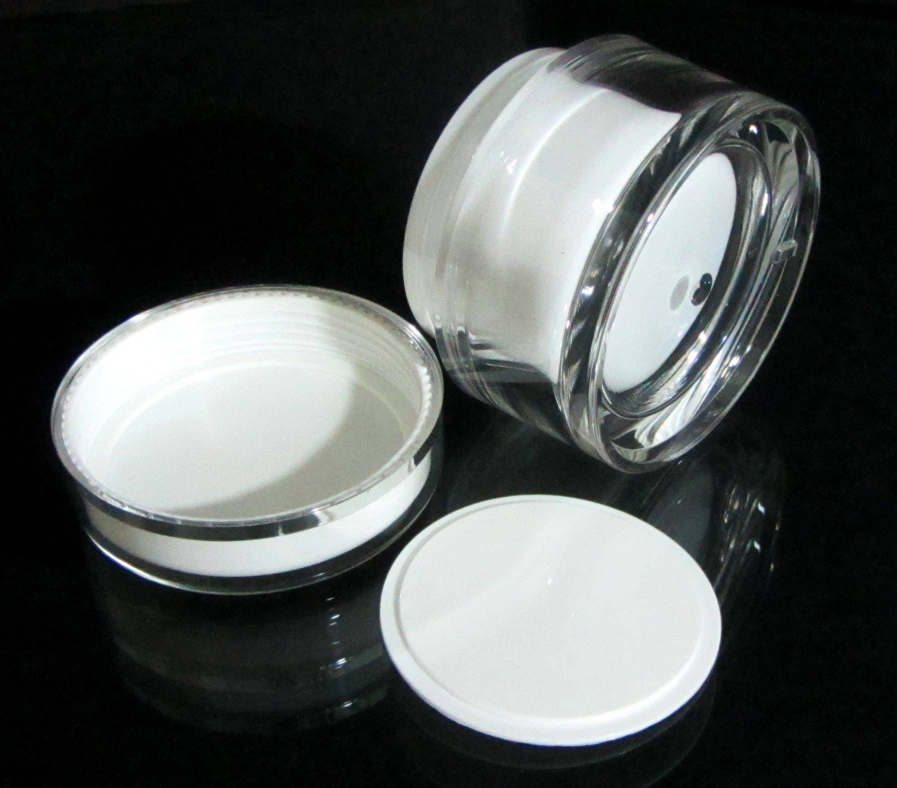 25 Acrylic Cosmetic Cream Jar Elegant Beauty Empty Containers w/ Sealing Disc 50 ML (3150-25) Discount Cosmetic Jars