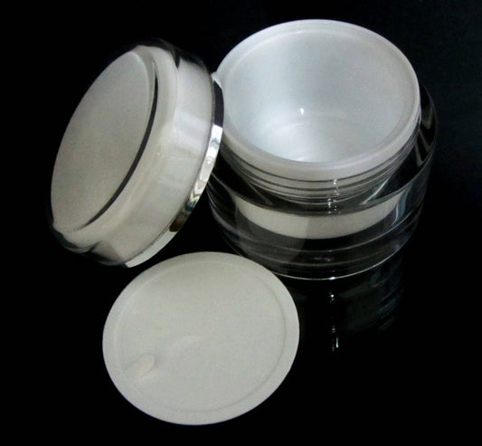 5 Acrylic Cosmetic Cream Jar Elegant Beauty Containers w/ Sealing Disc 50 ML (3150-5) Discount Cosmetic Jars
