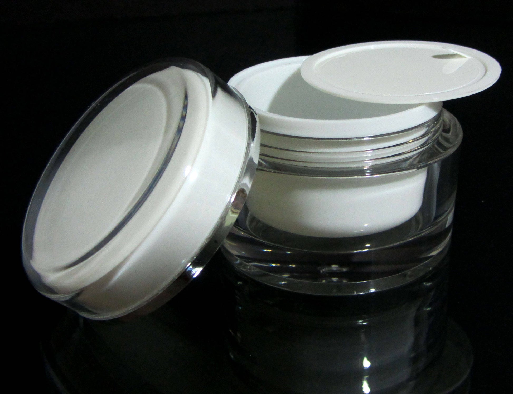 5 Acrylic Cosmetic Cream Jar Elegant Beauty Containers w/ Sealing Disc 50 ML (3150-5) Discount Cosmetic Jars