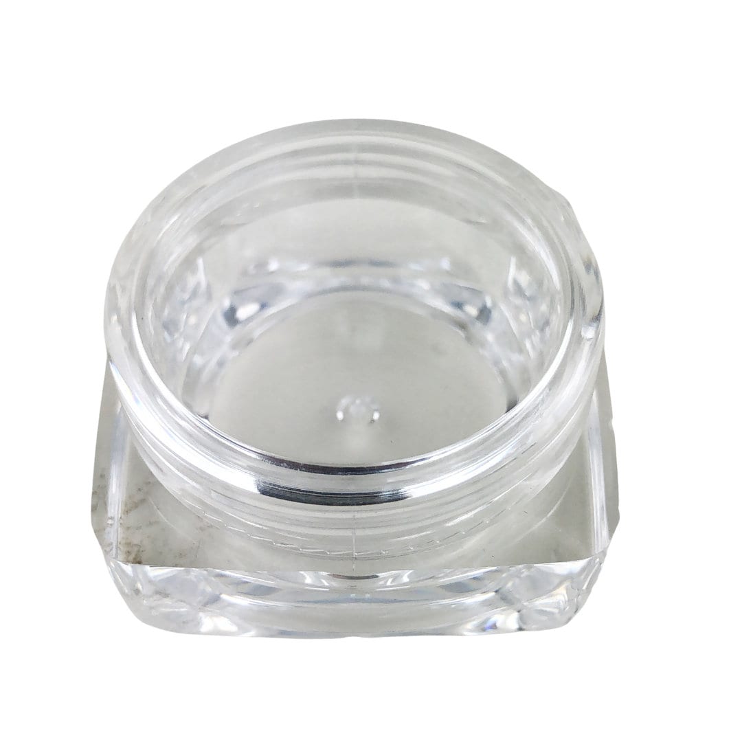 5 Cosmetic Containers Empty Square Plastic Thick Wall Beauty Lip Balm Jars 10 Gram 10 Ml Clear Lids (3187-5) Discount Cosmetic Jars