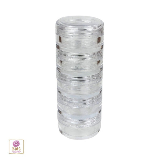 5 Stacks Cosmetic Jars Stackable Beauty Makeup Craft Jewelry Findings Nail Art Containers 5 Gram 5 Ml (3217-5) Discount Cosmetic Jars