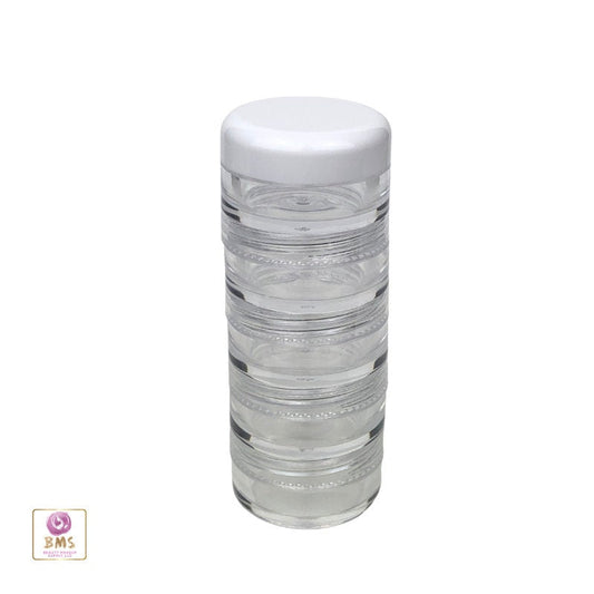 5 Stacks Cosmetic Jars Stackable Beauty Makeup Craft Nail Art Pill Beads Jewelry Findings Containers 5 Gram 5 Ml (3216-5) Discount Cosmetic Jars