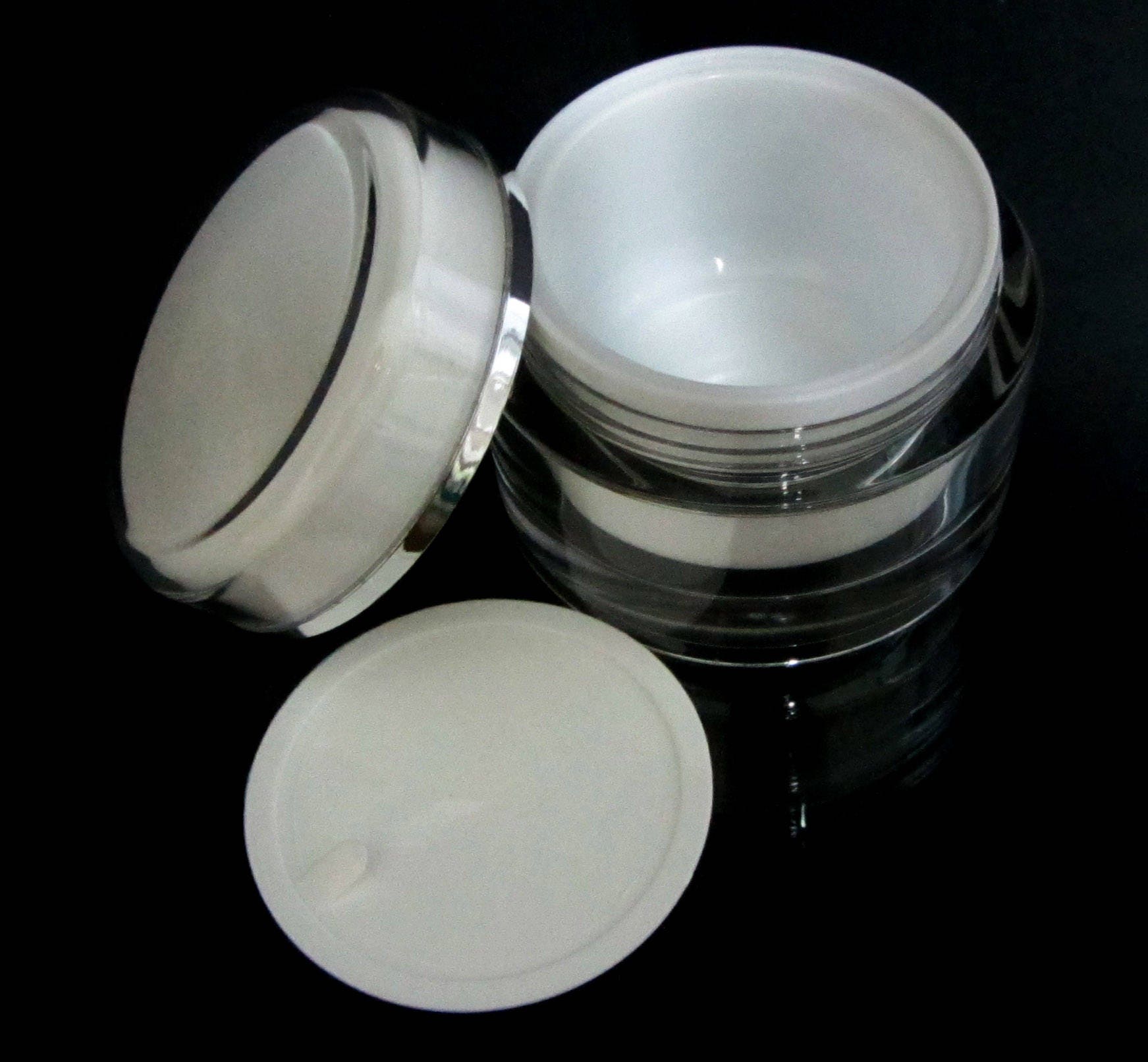 50 Acrylic Cosmetic Cream Jar Elegant Beauty Containers w/ Sealing Disc 50 ML (3150-50) Discount Cosmetic Jars
