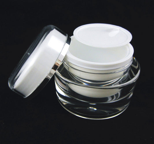 50 Acrylic Cosmetic Cream Jar Elegant Beauty Packaging Containers w/ Sealing Disc  30 Ml 1 oz. (3130-50) Discount Cosmetic Jars