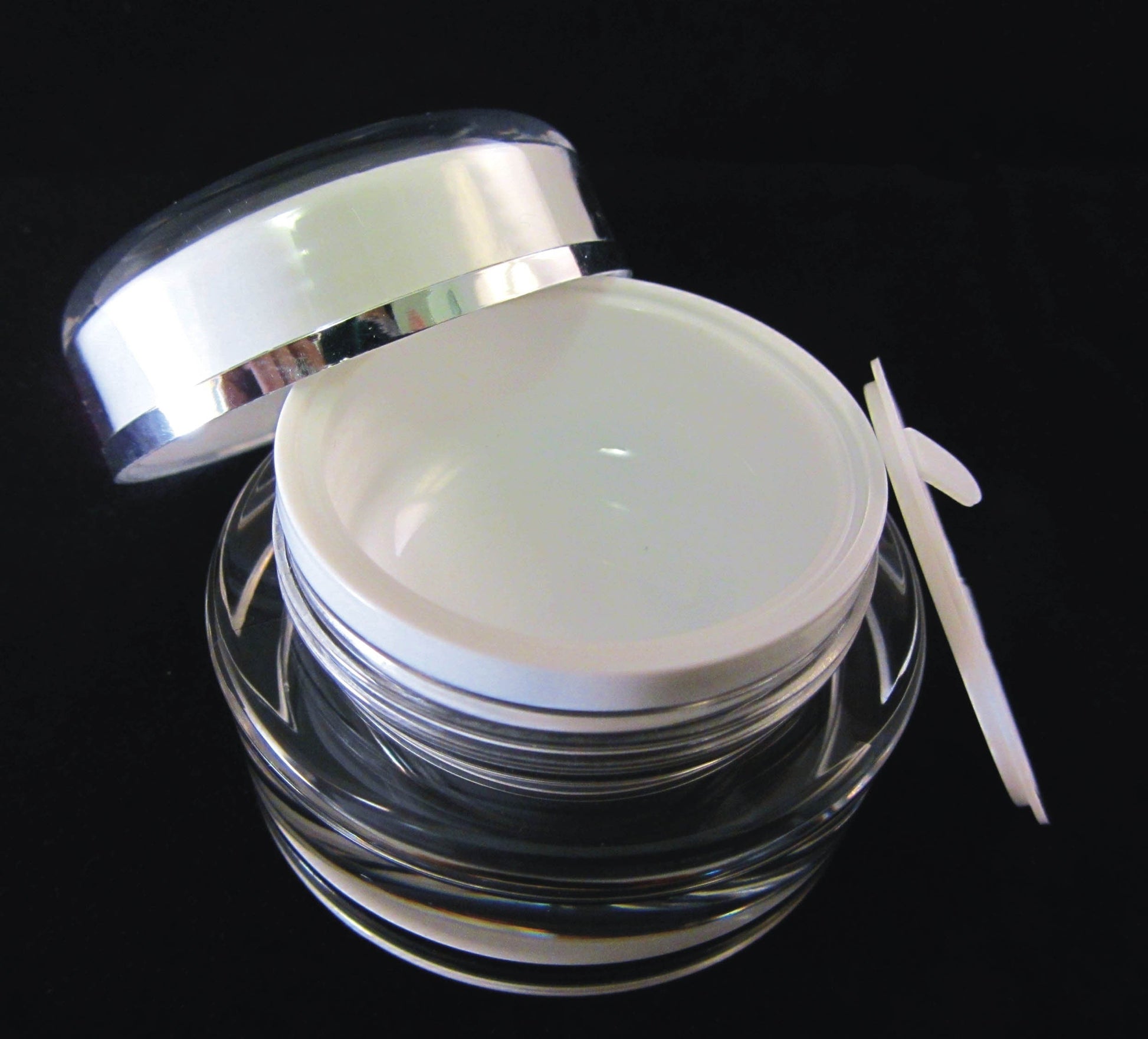 50 Acrylic Cosmetic Cream Jar Elegant Beauty Skincare Containers w/ Sealing Disc 15 Ml 0.5 oz. (3115-50) Discount Cosmetic Jars