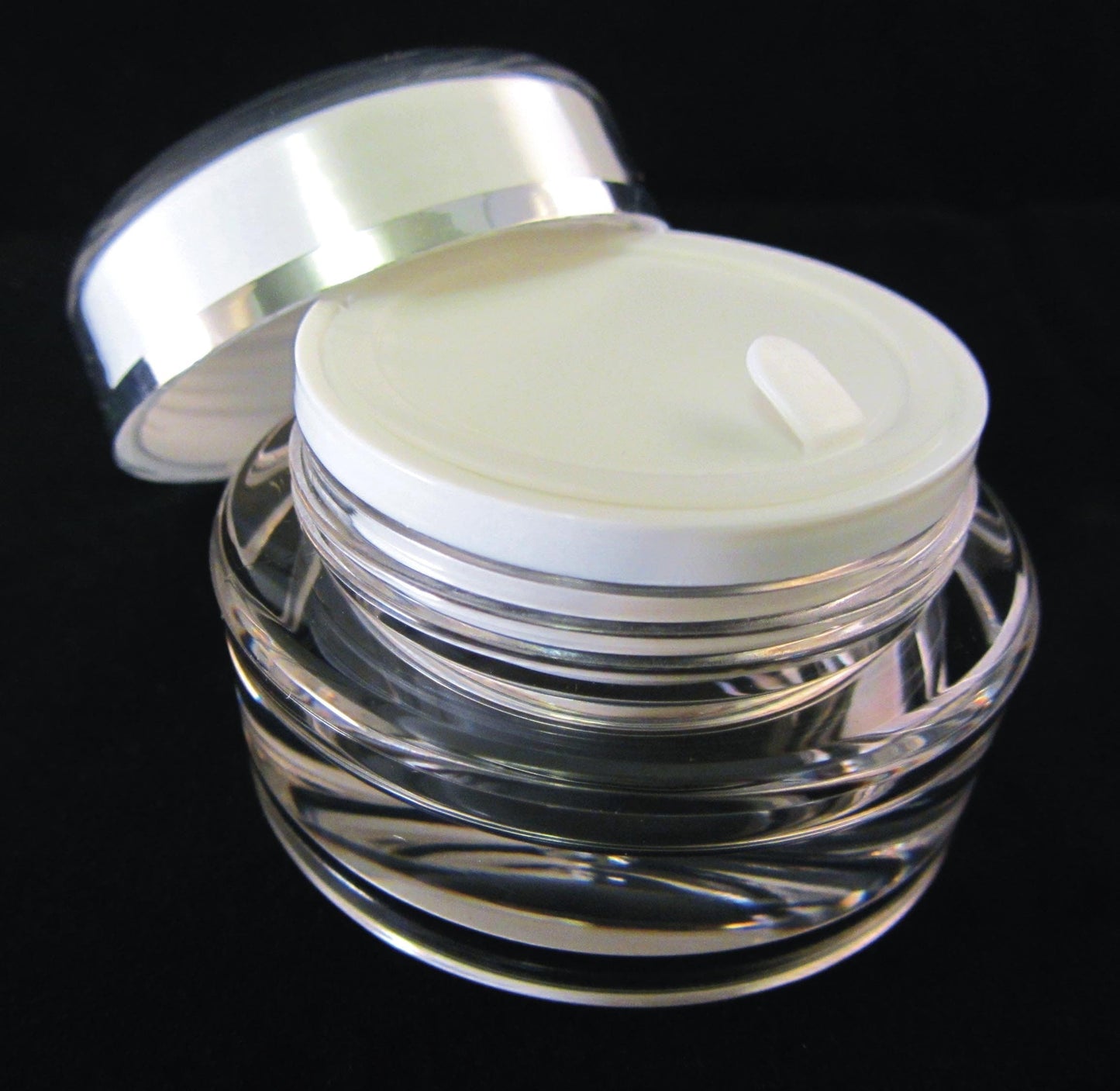 50 Acrylic Cosmetic Cream Jar Elegant Beauty Skincare Containers w/ Sealing Disc 15 Ml 0.5 oz. (3115-50) Discount Cosmetic Jars