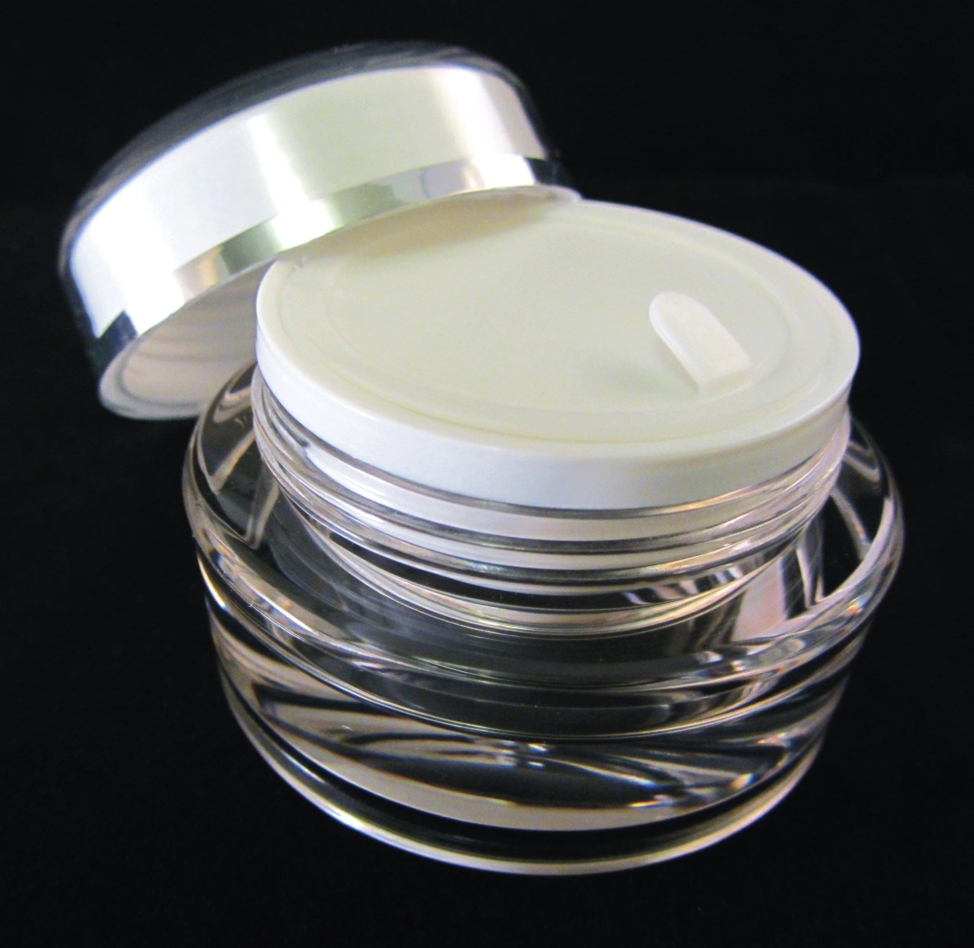 50 Acrylic Cosmetic Cream Jar Elegant Beauty Skincare Containers w/ Sealing Disc 15 Ml 0.5 oz. (3115-50) Discount Cosmetic Jars