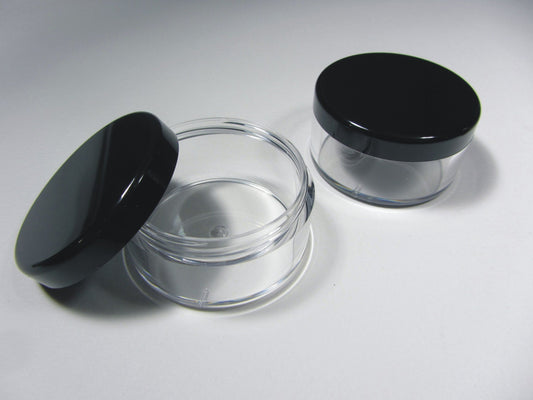 50 Cosmetic Jars Beauty Makeup Supply Loose Powder Containers DIY Packaging Black Lid 30 Gram 30 Ml (3063-50) Discount Cosmetic Jars