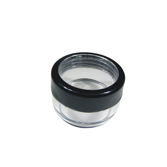 5 Cosmetic Jars Plastic Beauty Lip Balm Makeup Containers Black Trim Acrylic Lid 10 Gram 10 Ml (3010-5)