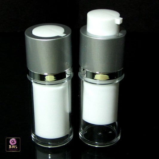 Airless Pump Bottles Twist Up Style Acrylic Serum Facial Treatment Empty Bottles 15 Ml 0.5 oz. (2 Bottles) 3515-2 Discount Cosmetic Jars