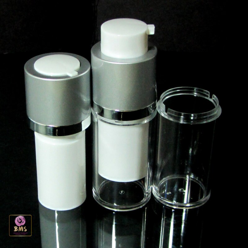 Airless Pump Bottles Twist Up Style Acrylic Serum Facial Treatment Empty Bottles 15 Ml 0.5 oz. (2 Bottles) 3515-2 Discount Cosmetic Jars