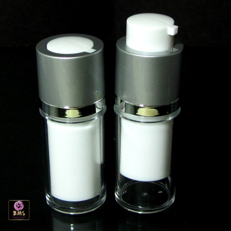 Airless Pump Bottles Twist Up Style Acrylic Serum Facial Treatment Empty Bottles 15 Ml 0.5 oz. (25 Bottles) 3515-25 Discount Cosmetic Jars