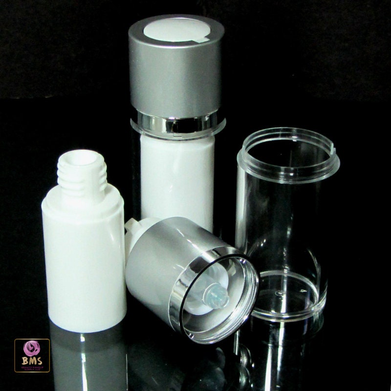 Airless Pump Bottles Twist Up Style Acrylic Serum Facial Treatment Empty Bottles 15 Ml 0.5 oz. (25 Bottles) 3515-25 Discount Cosmetic Jars