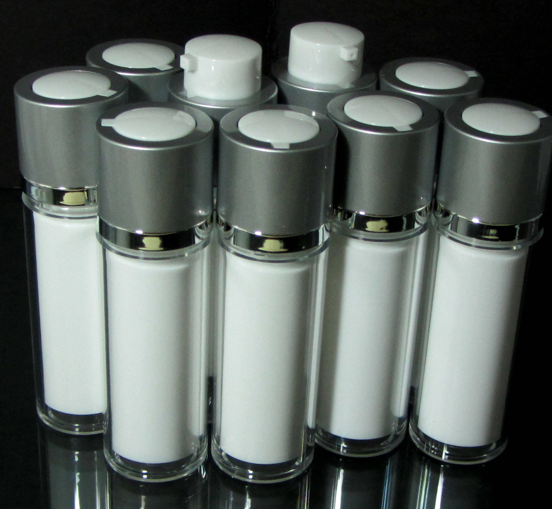 Airless Pump Bottles Twist Up Style Acrylic Serum Facial Treatment Empty Bottles 30 Ml 1 oz. (2 Bottles) 3530-2 Discount Cosmetic Jars