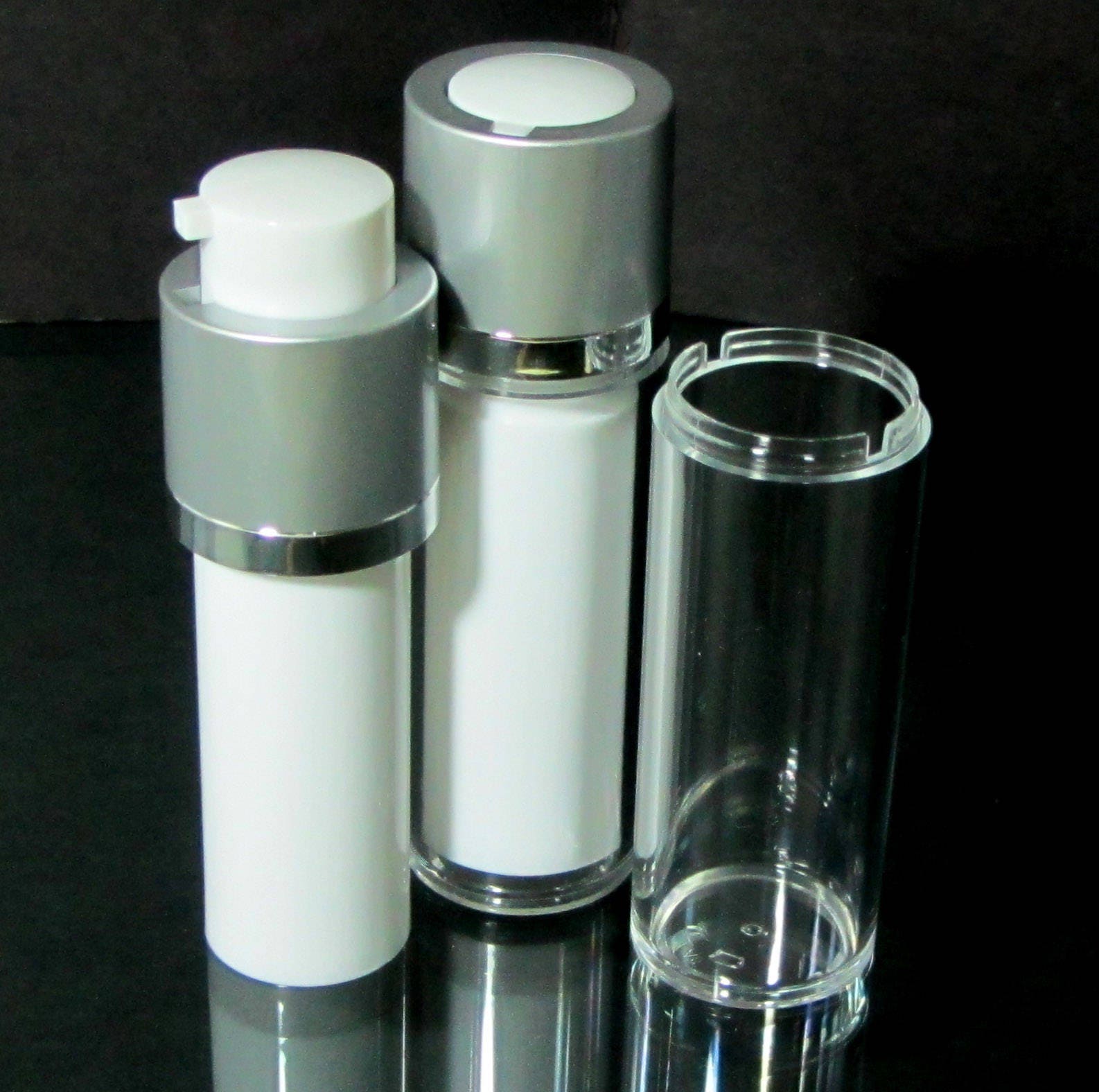 Airless Pump Bottles Twist Up Style Acrylic Serum Facial Treatment Empty Bottles 30 Ml 1 oz. (2 Bottles) 3530-2 Discount Cosmetic Jars