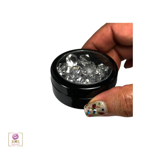Black Cosmetic Storage Jars Beauty Containers Face Powder Pot 20 Gram 20 Ml Black Trim Acrylic Window Lid (5 Jars) 3820-5 Discount Cosmetic Jars