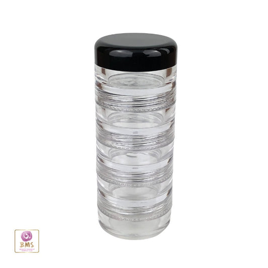 Cosmetic Jars Stackable Beauty Makeup Craft Nail Art Pills Jewelry Findings Beads Containers 5 Gram 5 Ml (10 Stacks) 3218-10 Discount Cosmetic Jars